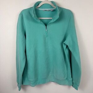 IZOD Golf Womens‎ XL Mint Green Quarter Zip Pullover Fleece Sweatshirt Mock Neck
